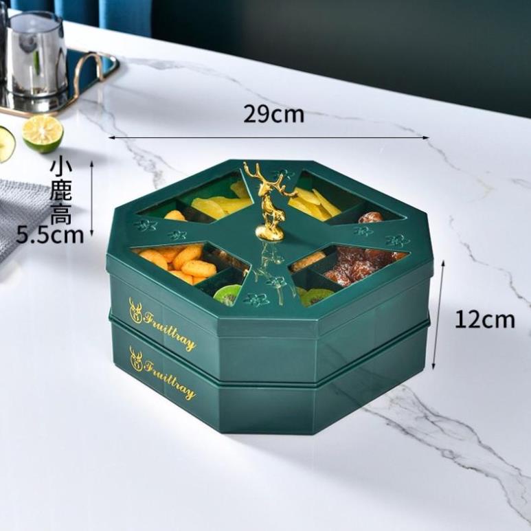 Khay đựng mứt tết hoa quả, hộp đựng bánh kẹo hình chú hươu mẫu mới 2022