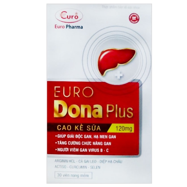 GIẢI ĐỘC GAN EURO DONA PLUS HỘP LỚN 60 VIÊN