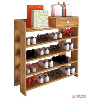 Kệ để giày gỗ 5 tầng có ngăn kéo tiện lợi, kệ gỗ mdf để giày lắp ráp