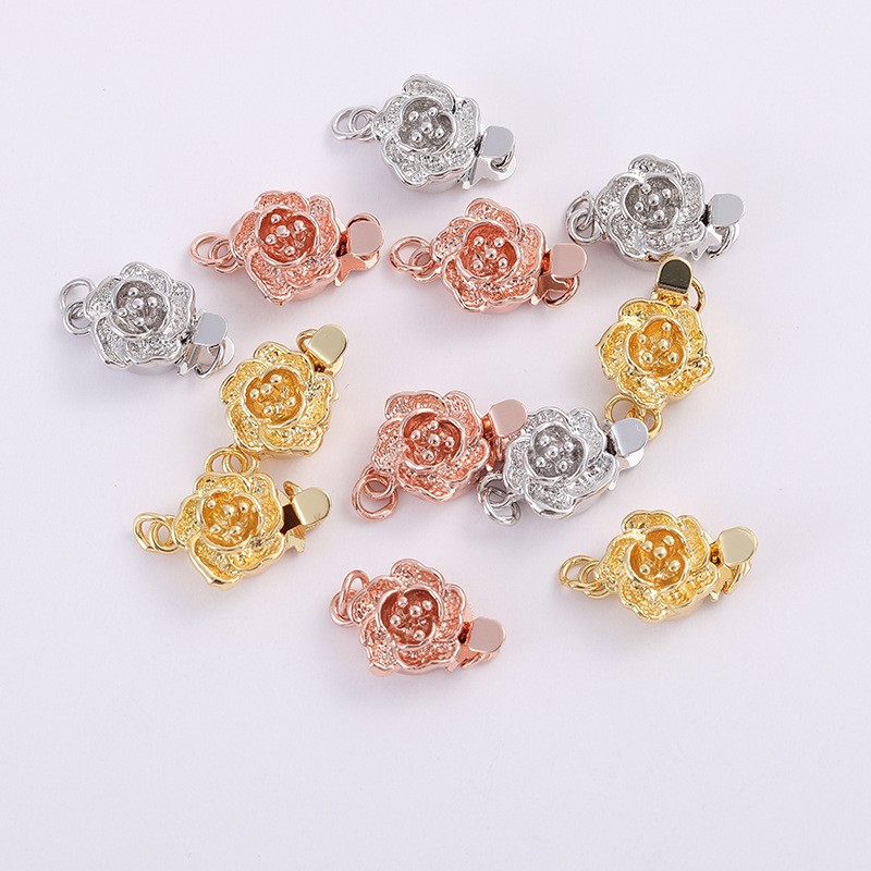 [CTJ008] Phụ kiện trang sức (DIY) - Chốt khóa Hoa mận làm vòng cổ vòng tay