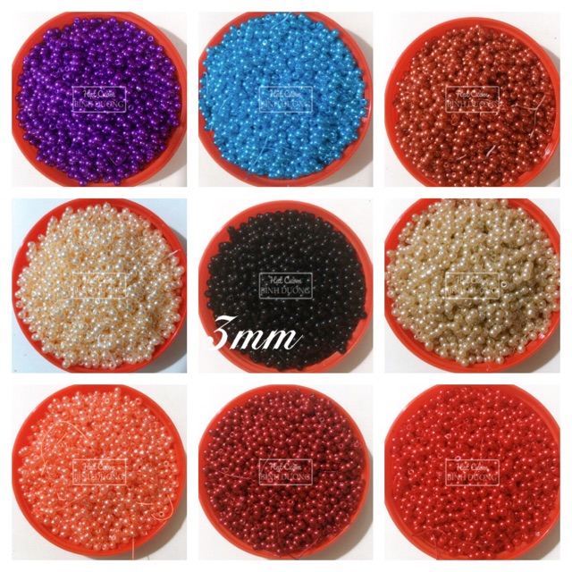Khoảng 4000 Hạt bẹt giả trai 3mm giá rẻ gói 100gr