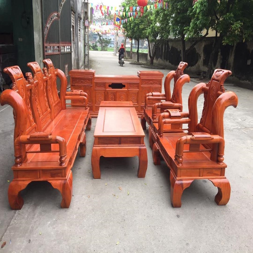 Bộ bàn ghế Tần Thủy Hoàng gỗ Hương Đá