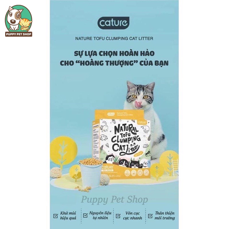 Cát vệ sinh hữu cơ cho mèo Cature Natural Tofu Clumping