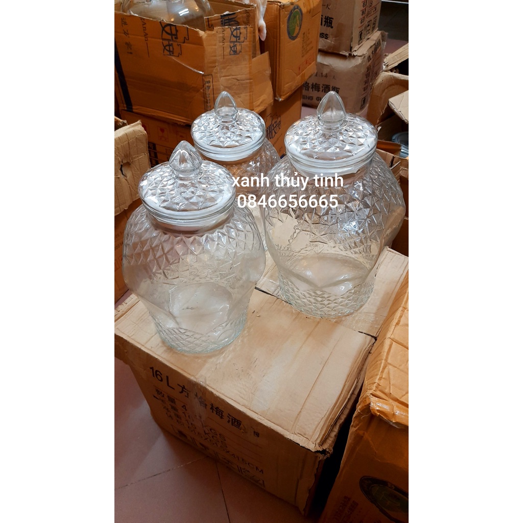 Bình thủy tinh cao cấp 8833,  - Dung tích 10 lít