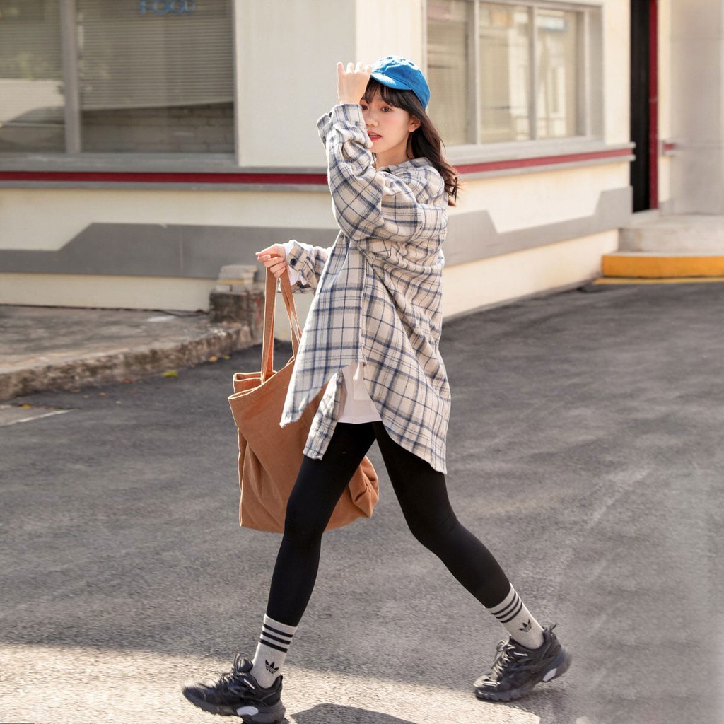 [CHEAPY] Áo sơ mi dài tay kẻ caro lồng đèn unisex - Áo sơ mi dài tay freesize phom rộng dáng suông tay phồng hot trend | BigBuy360 - bigbuy360.vn