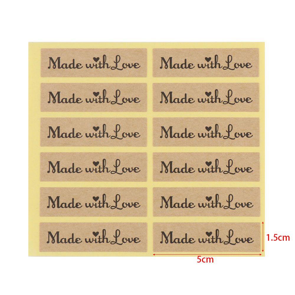 YOLA Set 120 Sticker In Chữ Made With Love Dán Trang Trí Quà Tặng