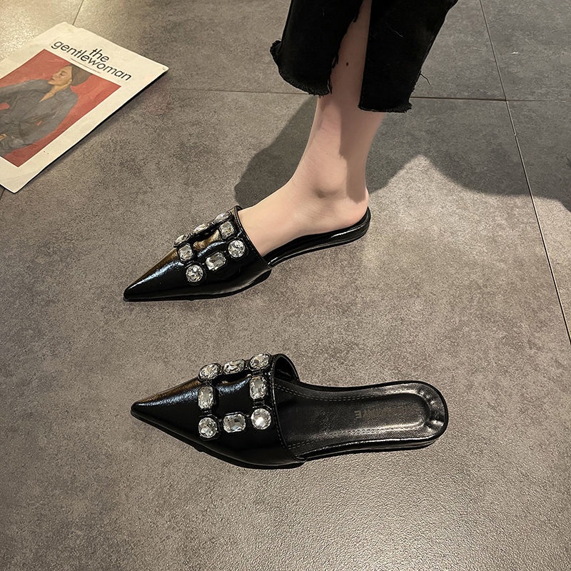 Dép Bít Mũi Nhọn Đế Bằng Thời Trang Mùa Hè Hàng Mới 2022