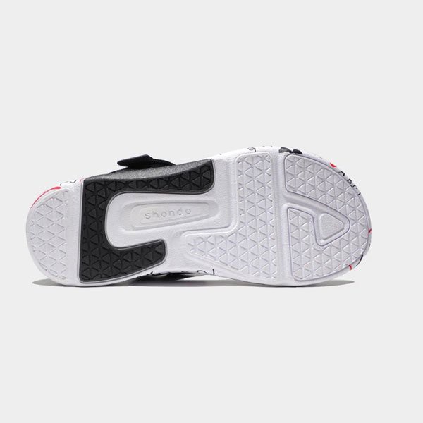 Sandal Shondo F7 Crush đen đế trắng in chữ F7L0010