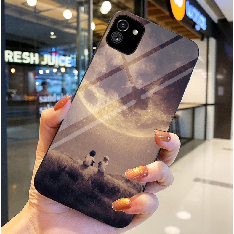 Ốp Lưng SAMSUNG GALAXY A03 Ốp kính bóng cao cấp Phi Hành Gia