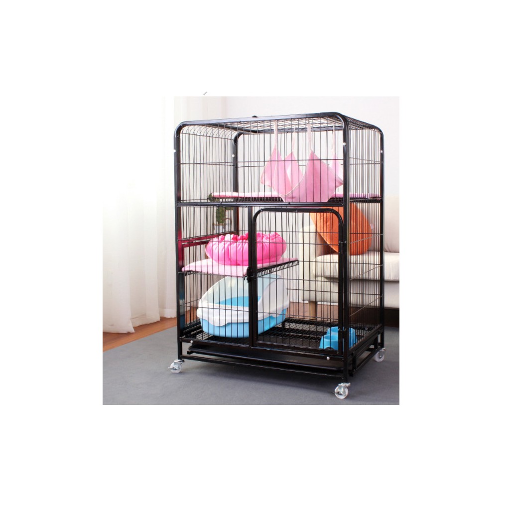 Chuồng Sơn Tĩnh Điện Nan Ống 2 Tầng Cho Thú Cưng Kích Thước 110x78x55cm.