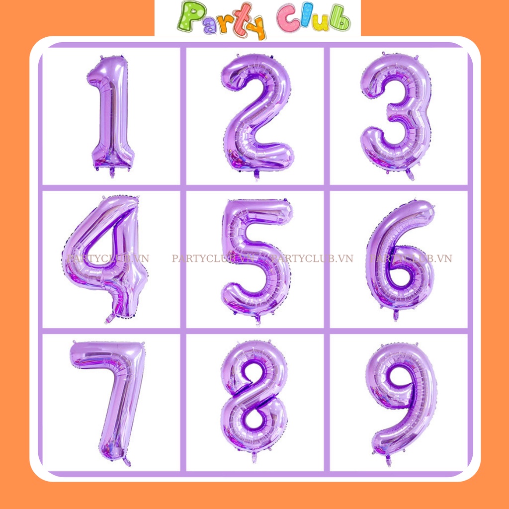 Bóng số tuổi sinh nhật màu tím size đại 70cm