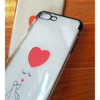 Ốp Lưng iPhone 7 Plus / 8 Plus Dẻo Si 2 Đầu Hình Tim Cao Cấp