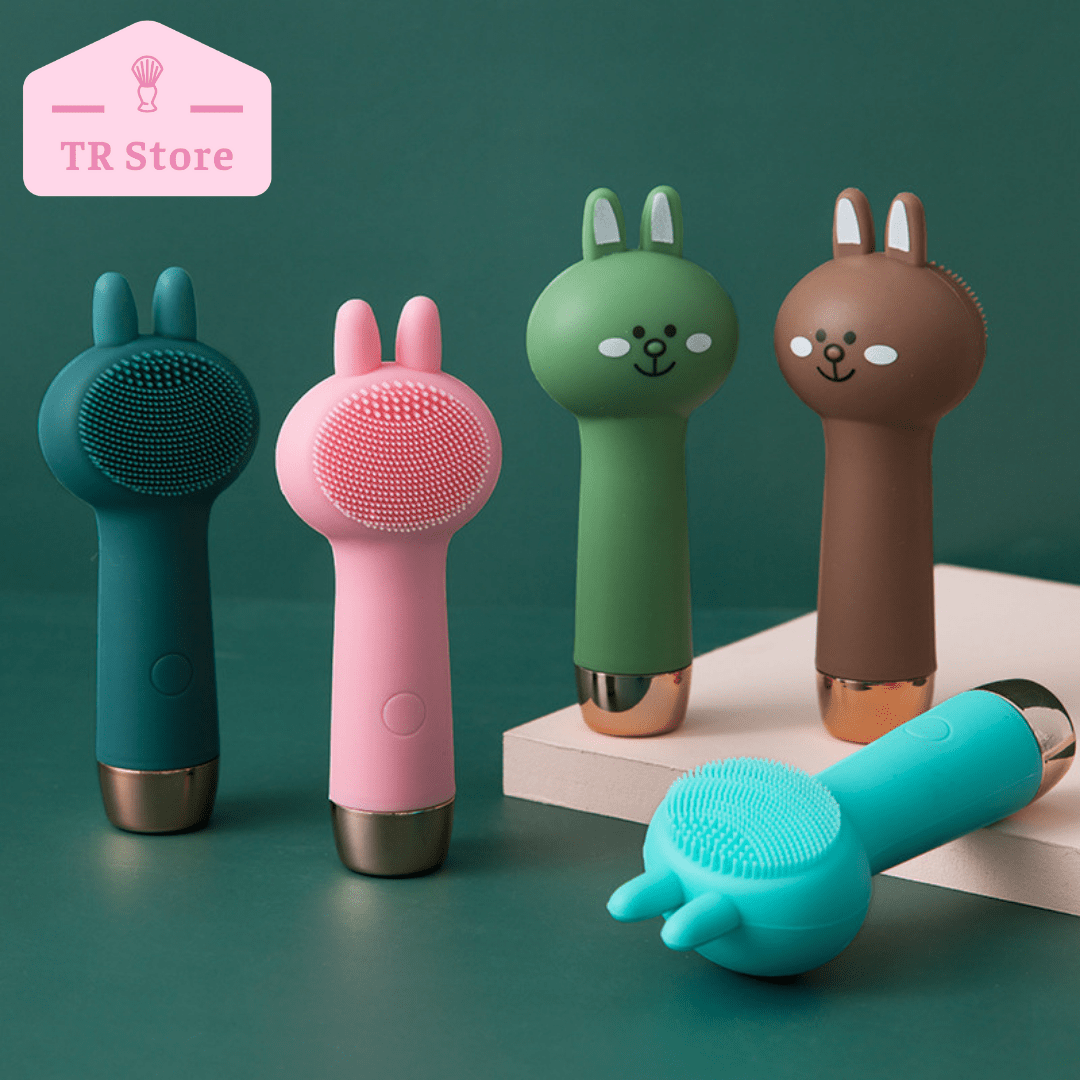 Máy rửa mặt Line Friends gấu Brown và thỏ Cony làm sạch sóng âm hãng Inshimanjia