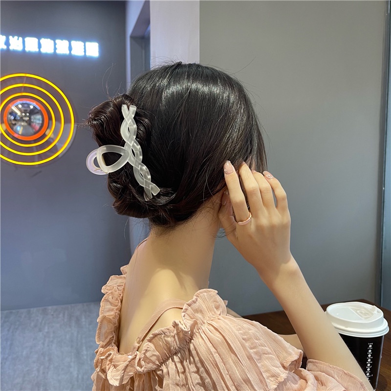 Kẹp Tóc Nhựa Thiết Kế Đơn Giản Nhiều Màu Thời Trang Tùy Chọn Cho Nữ