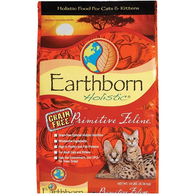 [DINH DƯỠNG CAO] BỊCH 50G hạt cho mèo EARTHBORN Primitive Feline vị Gà, Cá Hồi &amp; Cá Trích