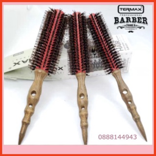Lược sấy tóc tạo kiểu lõi nhôm termax giữ nhiệt 🛑freeship🛑 - lược sấy cụp cán gỗ - lô sấy tóc 3 size ❌❌