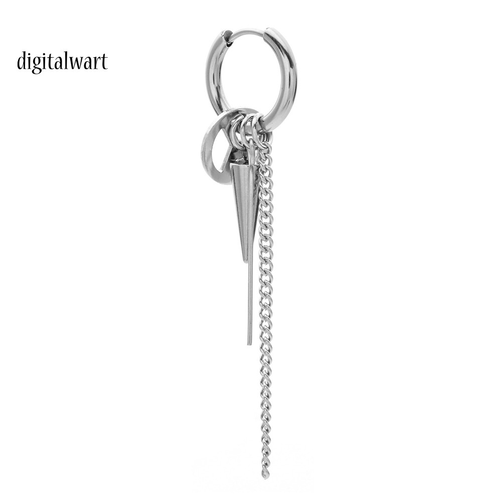 1 Khuyên Tai Dây Xích Dài Không Xỏ Lỗ Thời Trang Nam