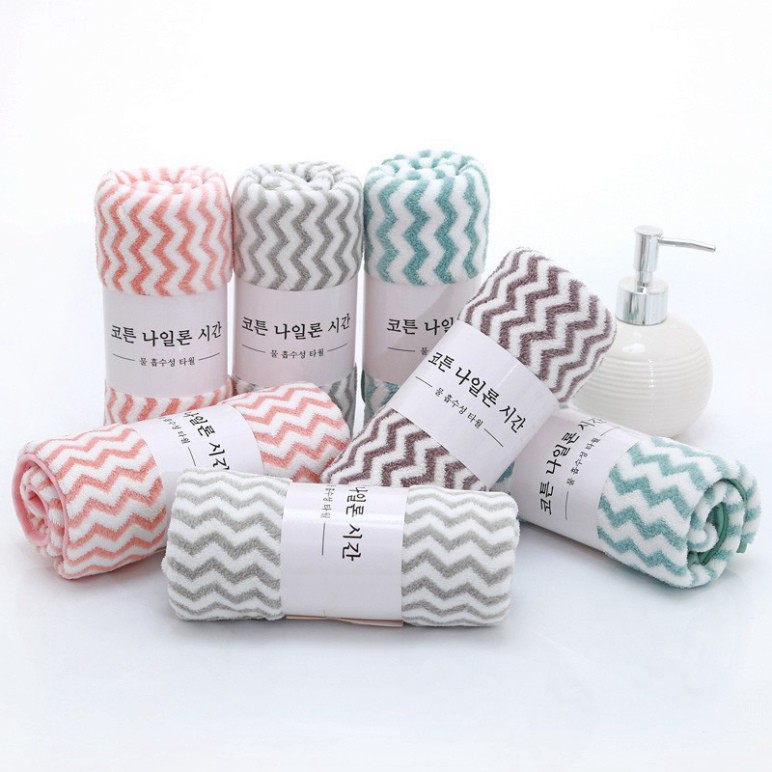 Khăn Tắm Hàn Quốc, Siêu Thấm Hút, Khử Mùi Kháng Khuẩn, Mềm Mại, Sợi Bông Cao Cấp, Vải Dày Mạng Lại Sự Mềm Mịn Ấm Áp Cho