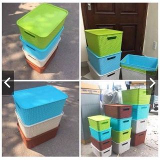 Combo  3 rổ 1 size s, 1 size M,1 size l giỏ đựng đồ có nắp hàng nhựa song long rất
