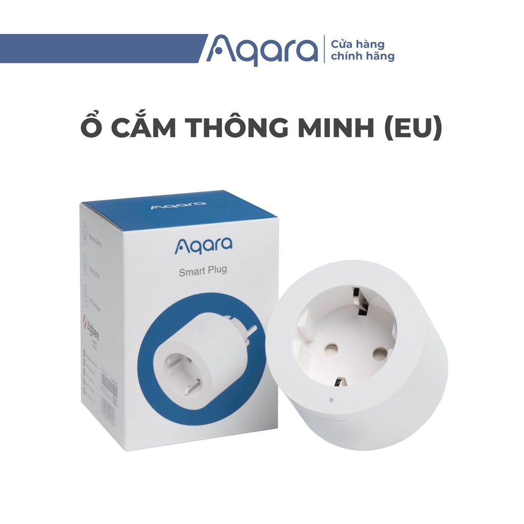 Ổ cắm điện thông minh tiêu chuẩn châu Âu Aqara Smart Plug SP-EUC01 - Hub is required - Hàng Chính Hãng BH 12 Tháng