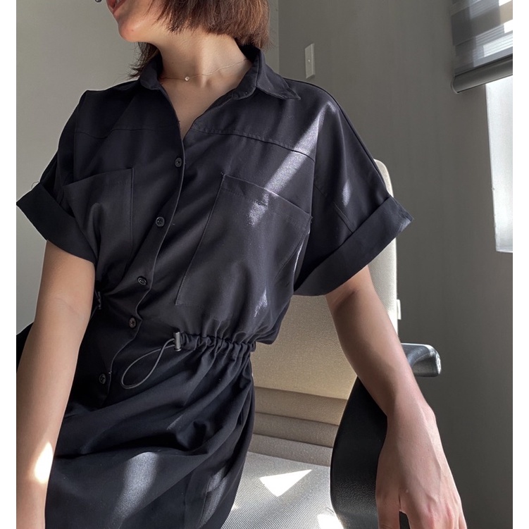 Jumpsuit dáng sơ mi- có dây rút eo