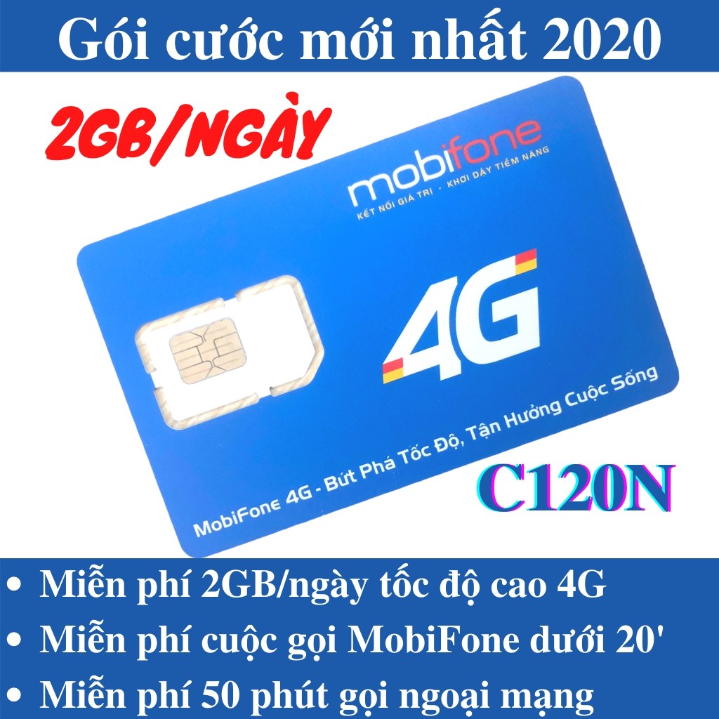 Sim 4G MobiFone nghe gọi miễn phí gói cước C90N 4GB/ngày