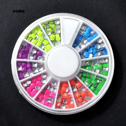 [Hàng mới về] Set 500 phụ kiện trang trí móng tay kiểu tròn và vuông nhiều màu đẹp mắt