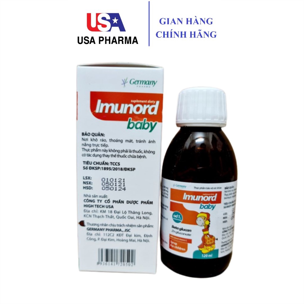 Imunord baby - giúp ăn ngon miệng, hỗ trợ miễn dịch - Lọ 120ml