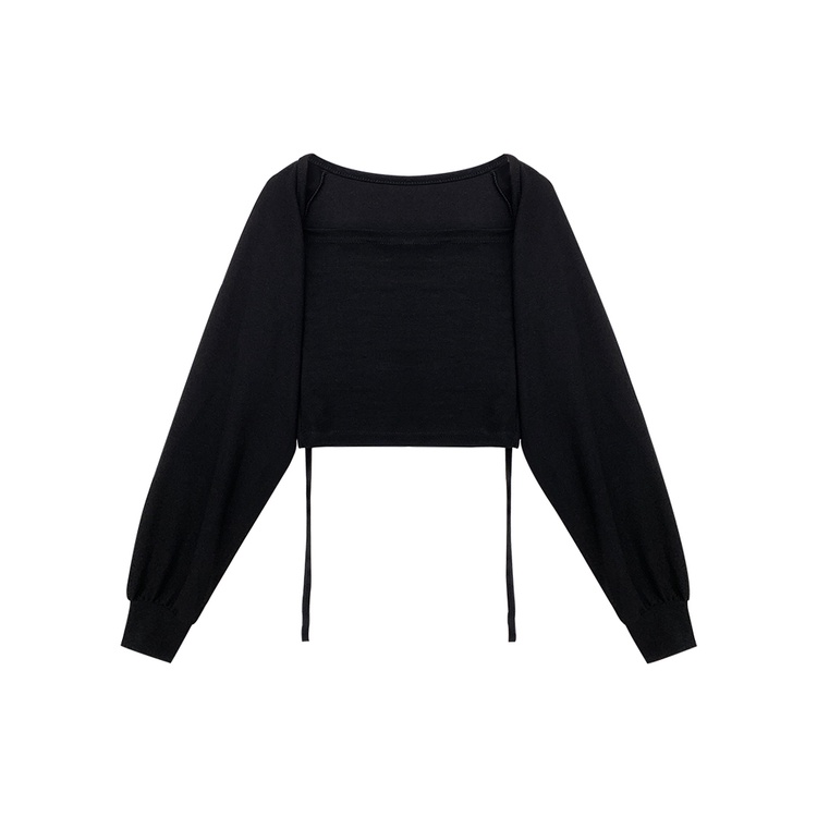 Set áo quây kèm áo len dài tay khoác ngoài croptop phong cách sexy quyến rũ