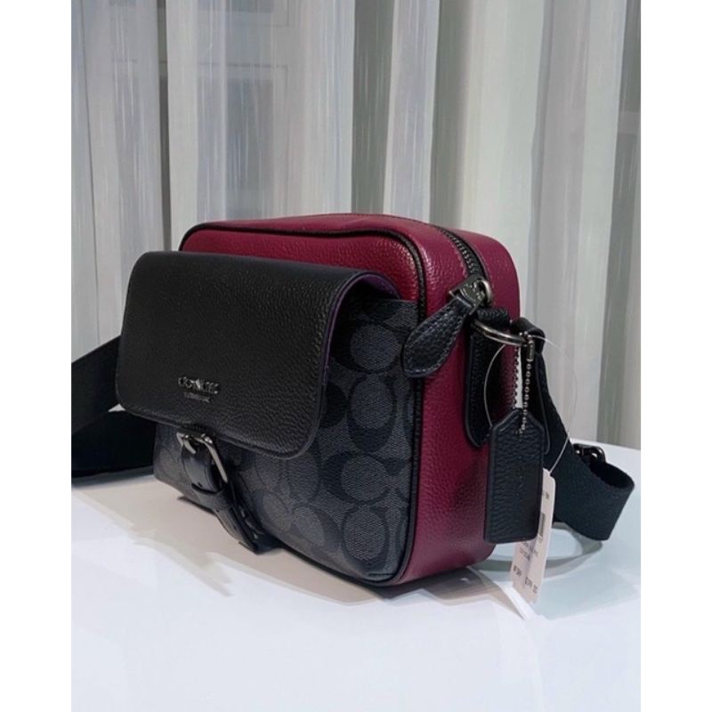 Túi đeo chéo C0ach nam Hudson da thật họa tiết chữ C cực sang