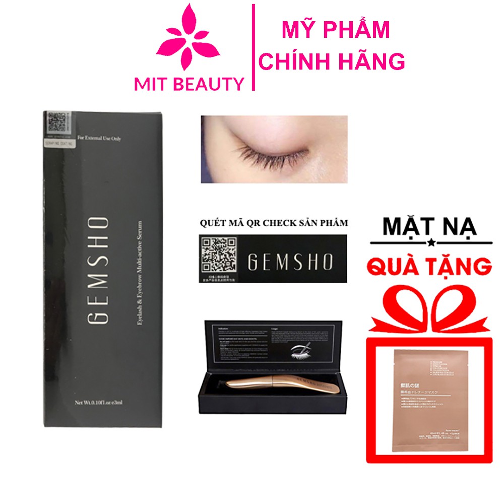 Serum Dưỡng Mi Gemsho Eyelash & Eyebrow 3ml USA May May Store  Kích Mọc Mi Dài Chắc Khỏe Ngăn Ngừa Gãy Rụng