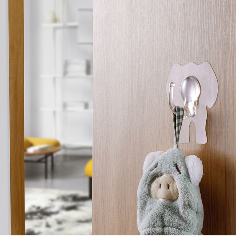 Set 2 Móc Dán Tường Trong Suốt Treo Đồ Tiện Lợi