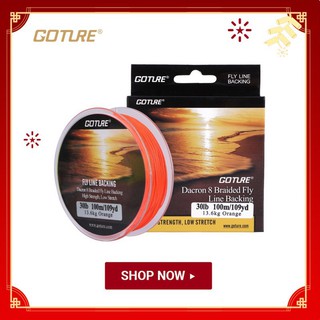 Goture 100M/109Yrd Braided Fishing Line 8 Strands Fly Fishing Backing Line 20LB/30LB Dacron Braided Line Low Stretch