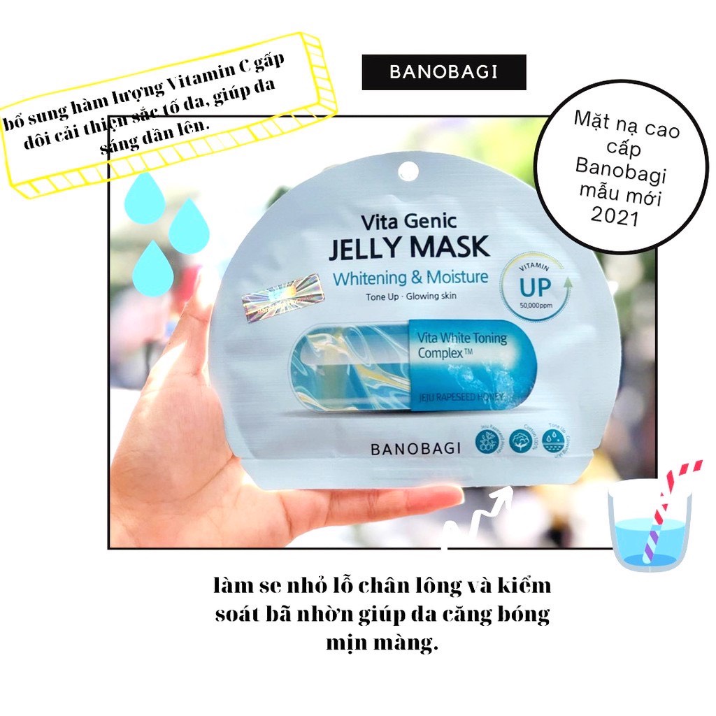 Mặt nạ đắp mặt hình viên thuốc BANOBAGI VITA GENIC JELLY MASK hàng chính  hãng 1 miếng | Shopee Việt Nam