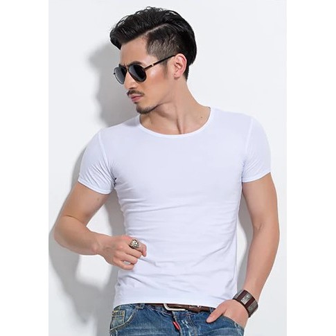 Áo phông trơn cổ tròn thun co dãn 4 chiều - AP2