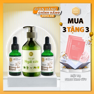 [Chính hãng] Combo 2 Serum Nano Gừng Đen và Dầu Gội Ngải Cứu Mộc Nhu - Giải Pháp Cho Da Đầu Nấm Gàu, Mua 3 Tặng 3 MẮT NẠ