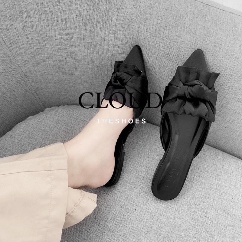 Giày sục bệt nữ bít mũi nhọn dúng nơ thắt – Cloud The Shoes