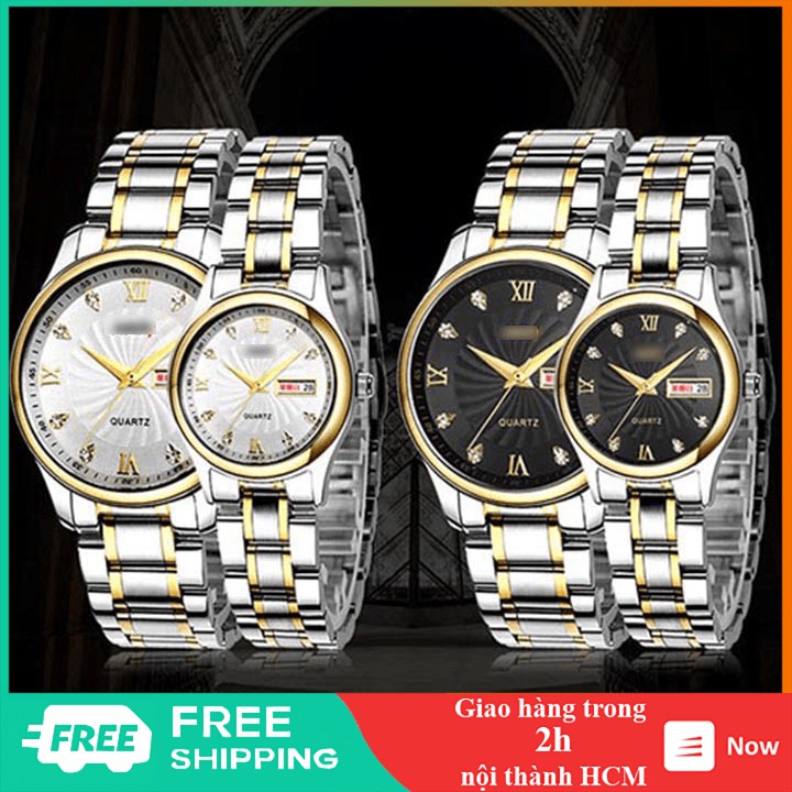 Đồng hồ đôi thiết kế đơn giản chống nước chống xước - DH0154