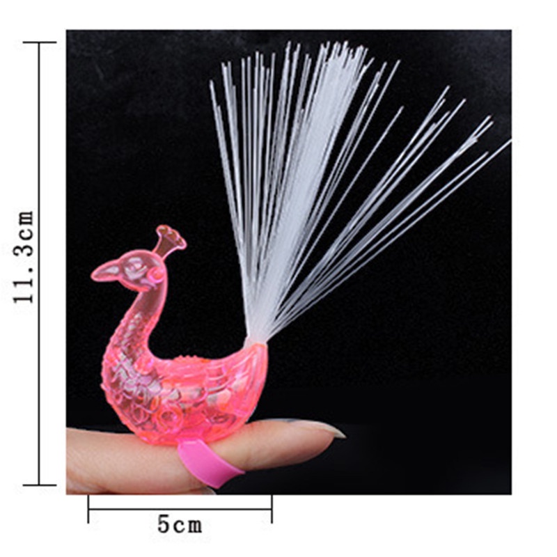 1 Nhẫn Hình Chim Công Có Đèn LED Phát Sáng Nhiều Màu Cho Bé