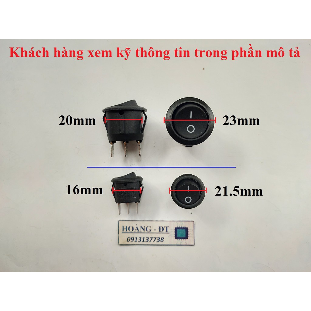 Công tắc bập bênh tròn 3 chân 2 nấc (On / On)