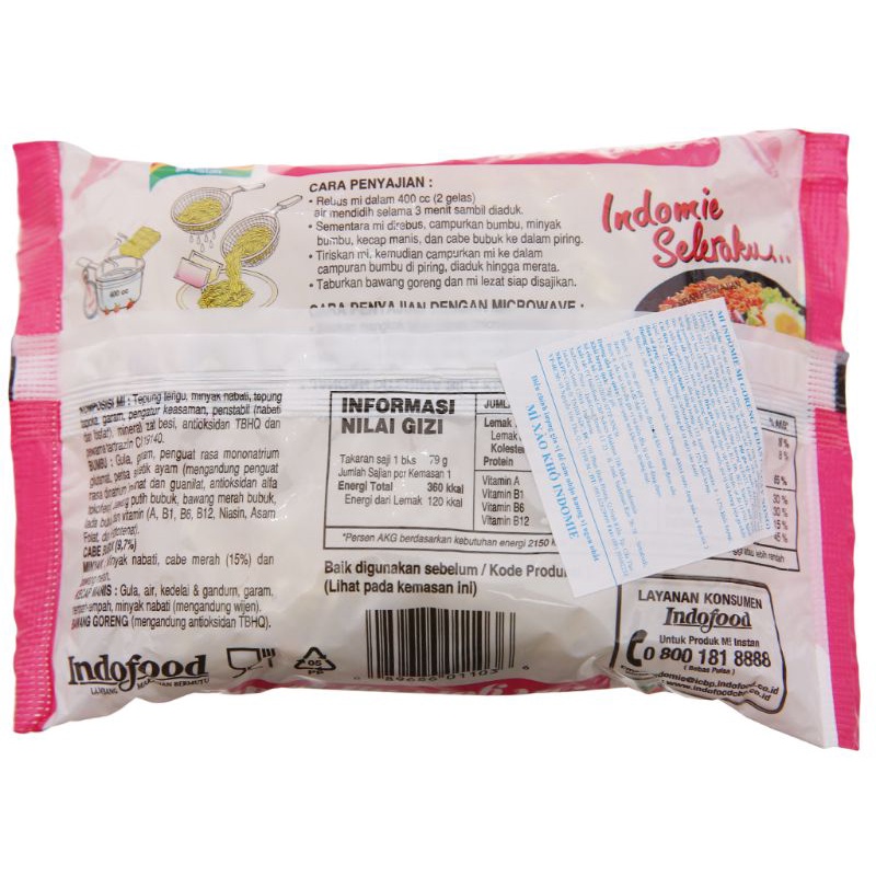 Mì xào khô Indomie Mi Goreng Pedas vị cay nồng gói 79g | BigBuy360 - bigbuy360.vn