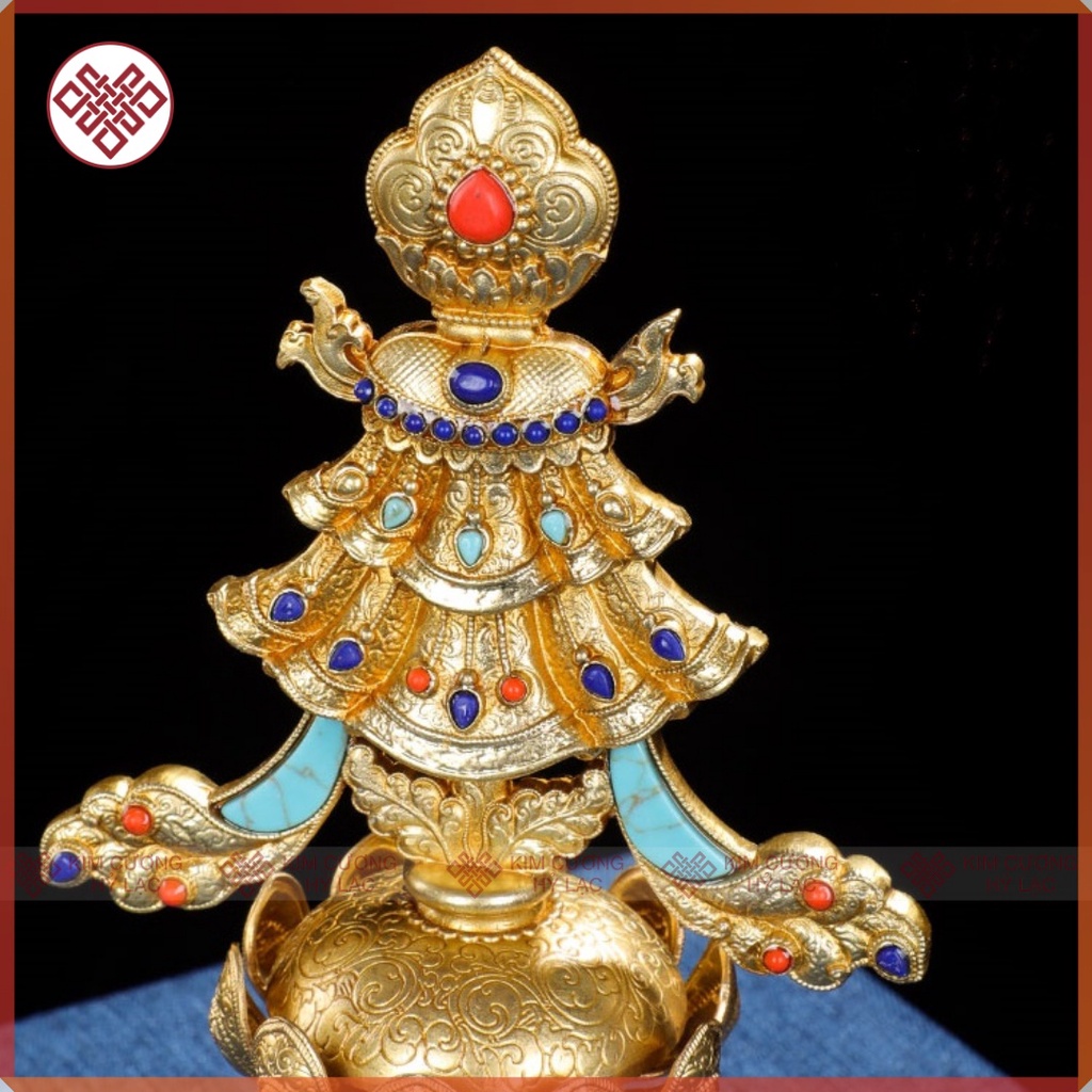 Bát Cát Tường  Mật Tông [Kim Cương Hỷ Lạc] Đồng Mạ V.À.N.G Cao 16 Cm