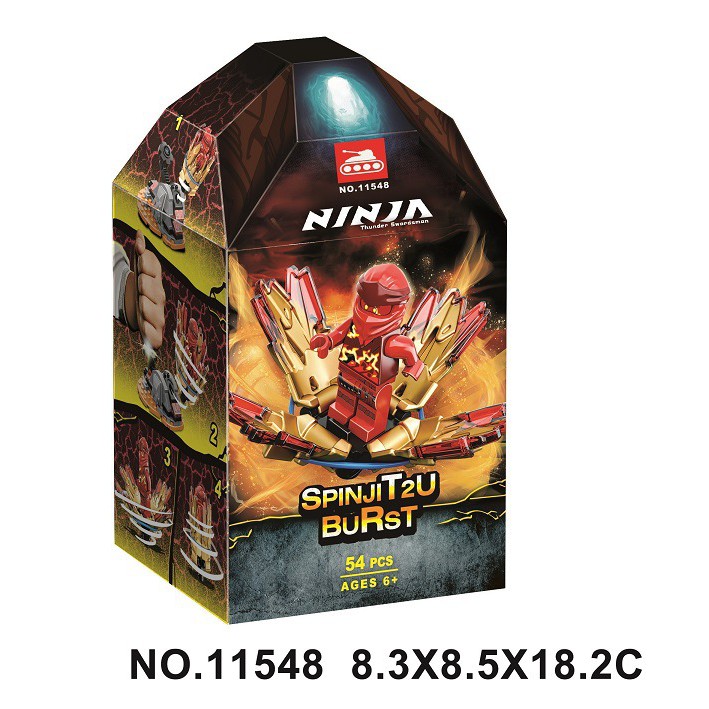 Đồ chơi lắp ráp Non Lego Bela Lari 11548 Ninjago Season Phần 13 con quay lốc xoáy Ninja Kai xếp hình Spinjitzu Burst