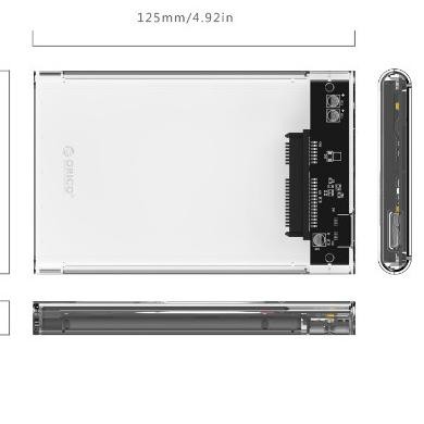 Hộp đựng ổ cứng Orico 2139U3 2.5 inch USB3.0 trong suốt