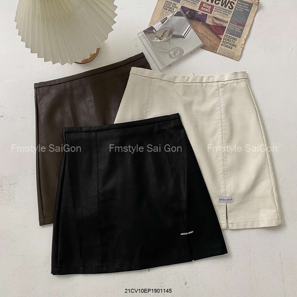 Chân váy da chữ A xẻ tag chữ kiểu dáng ulzzang thời trang nữ Fmstyle Saigon 21CV10EP1901 | BigBuy360 - bigbuy360.vn