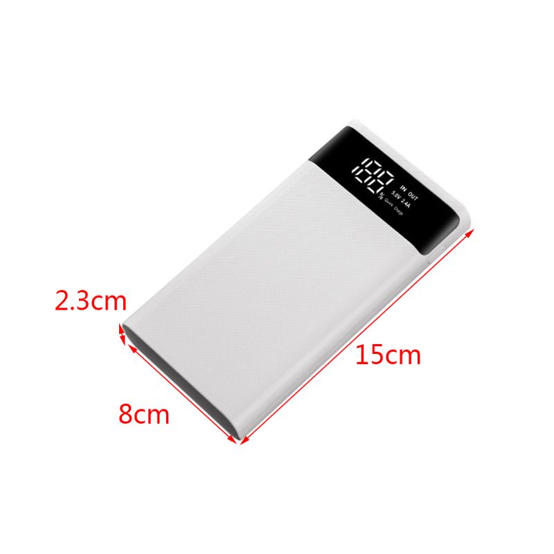 Vỏ pin sạc dự phòng hai cổng USB QC3.0 6x18650 DIY cho điện thoại/máy tính bảng