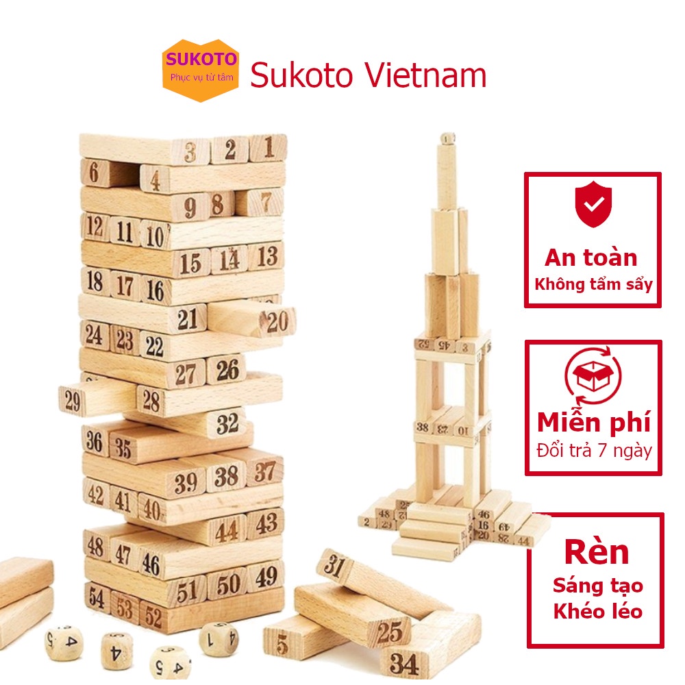 Rút Gỗ 54 Thanh Wiss Toy Đồ Chơi Sáng Tạo Cho Bé