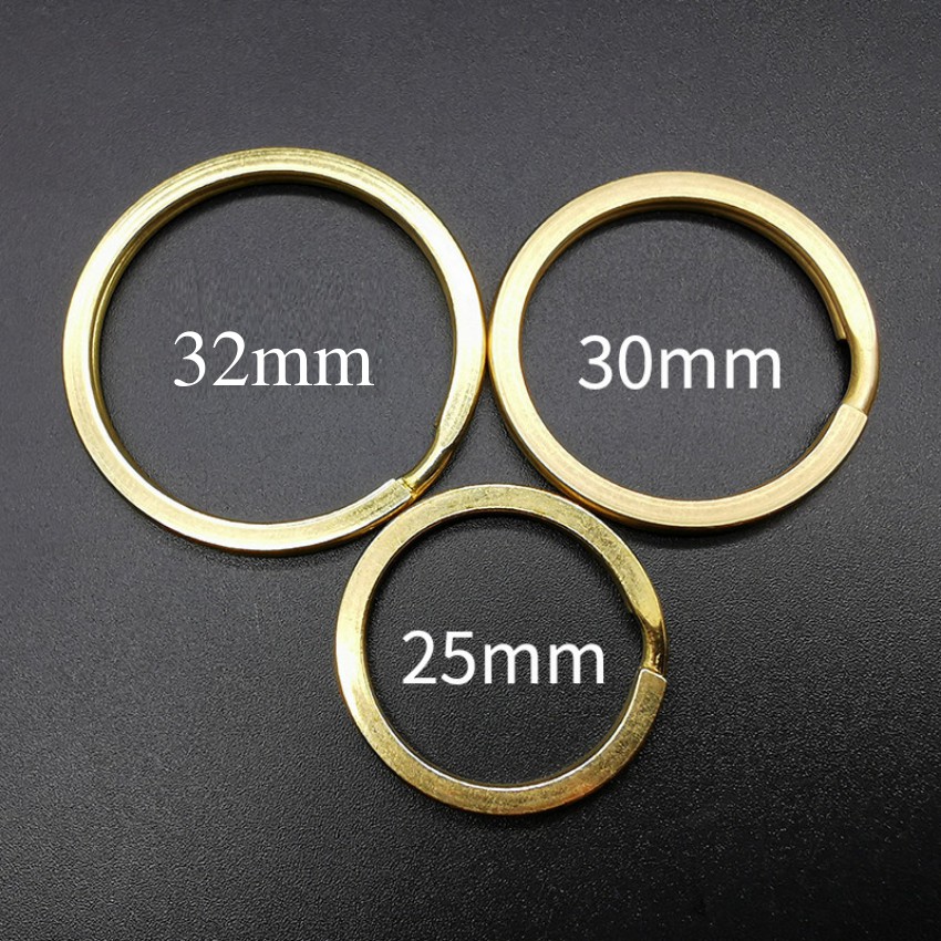 Combo 5 Khoen Móc Khóa Phẳng Bằng Đồng Nguyên Chất-Ring Phụ Kiện EDC -Độ dày 2 mm- 4 Size