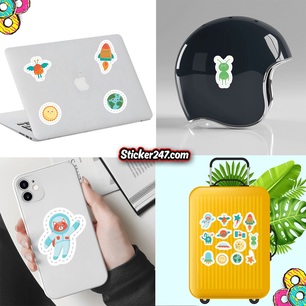 𝗦𝘁𝗶𝗰𝗸𝗲𝗿 dán trang trí không gian vũ trụ | SPACE0008 | Sticker 247