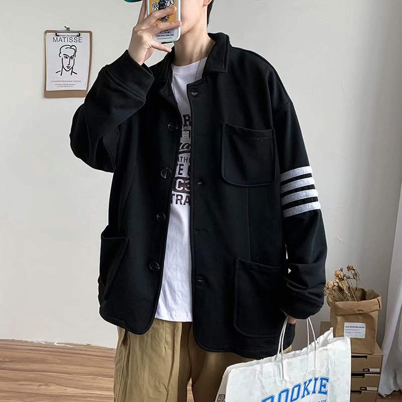 Áo khoác nam tay dài kẻ sọc thời trang phong cách hàn quốc | BigBuy360 - bigbuy360.vn